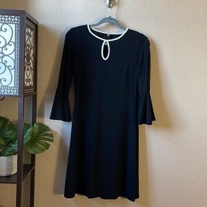 Tommy Hilfiger Bell Sleeve Keyhole Black Dress Sz 6